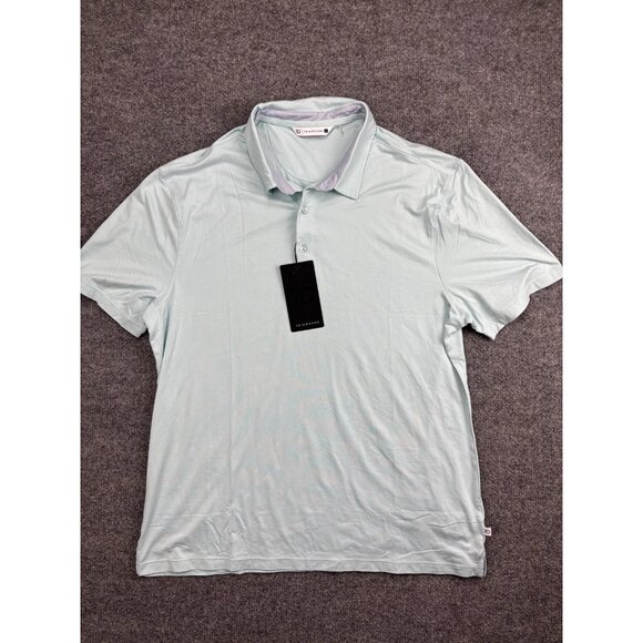 7DIAMONDS Polo Shirt Mens Large Light Blue Core Performance Stretch Golf Casual - Picture 1 of 7